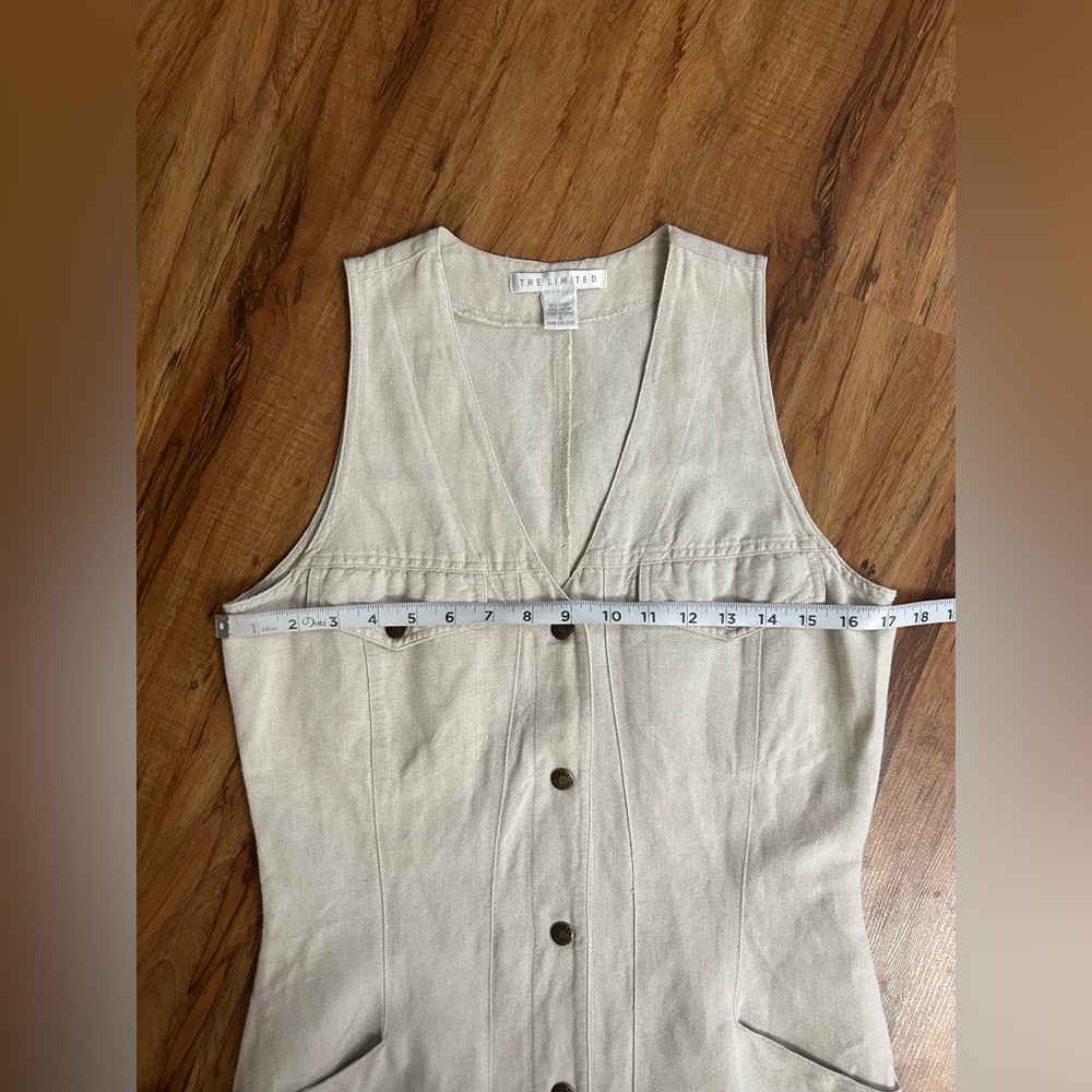 Vintage 90s The Limited Linen Cotton Blend Button Snap Maxi Dress Womens 6 - Picture 10 of 12